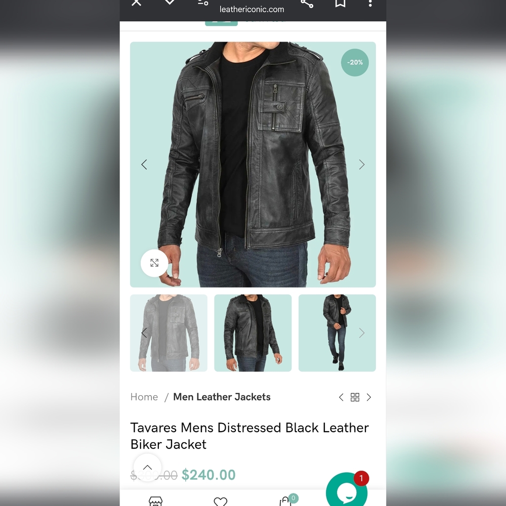 FJ Tavarese Men's leather jacket coat